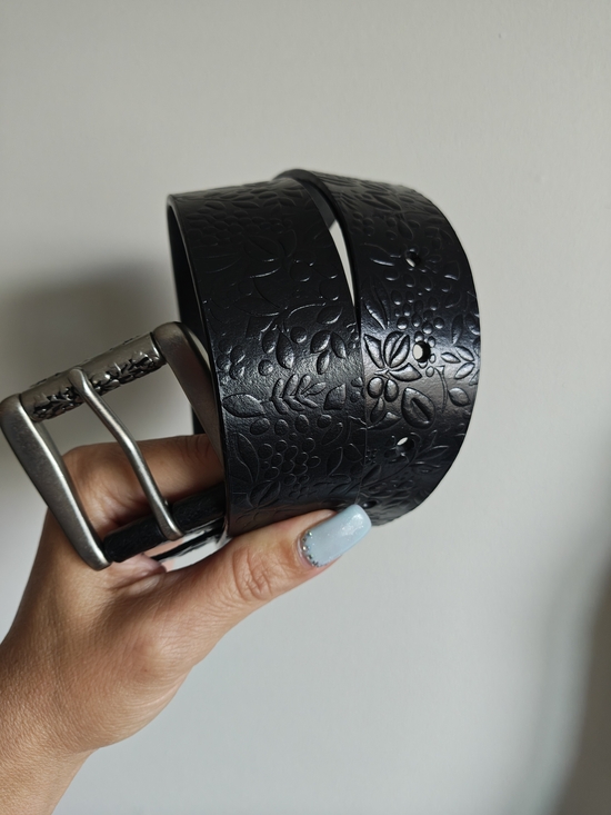 Accessories - Genuine Leather Floral Belt Women's RL8718 Long 37,5"